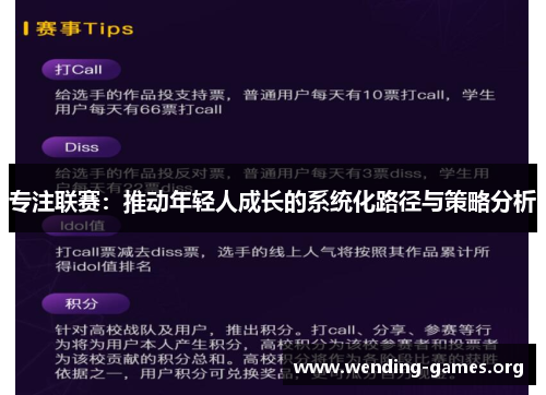 专注联赛:推动年轻人成长的系统化路径与策略分析 专注联赛:推动年轻人成长的系统化路径与策略分析