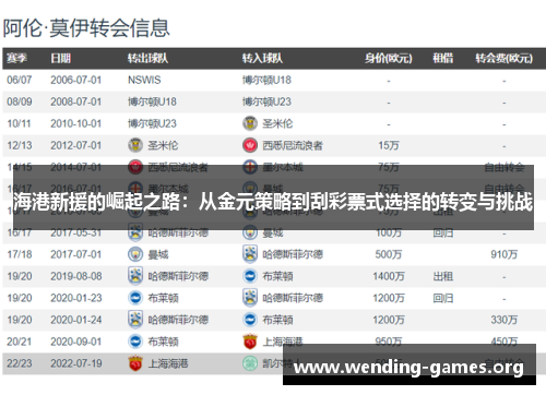 海港新援的崛起之路:从金元策略到刮彩票式选择的转变与挑战 海港新援的崛起之路:从金元策略到刮彩票式选择的转变与挑战
